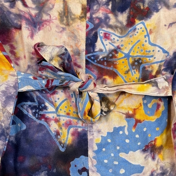 OK Mike Sleeveless Wide Leg Button Up Jumpsuit Womens One Size Multicolor - Picture 11 of 11